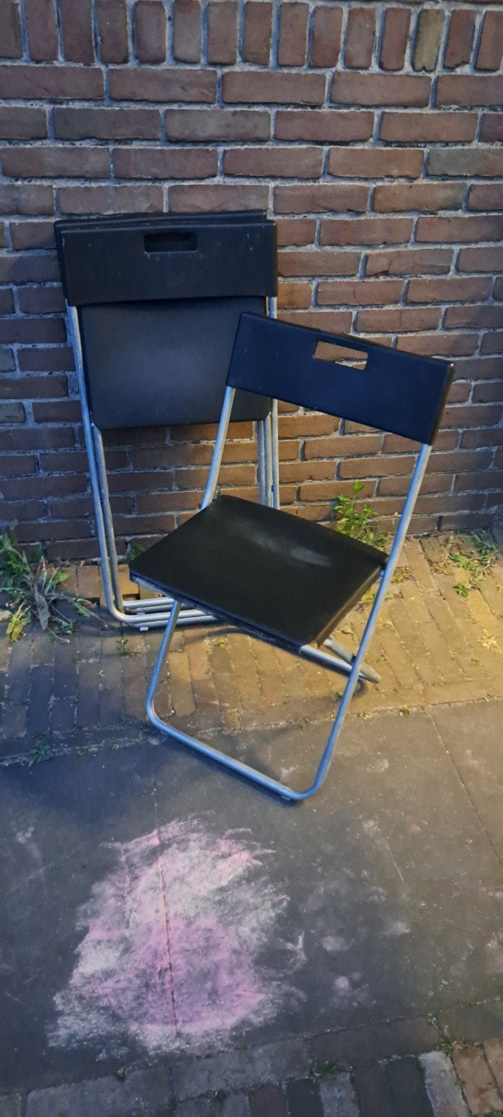 Ikea Gunde klapstoel 3 stuks, Huis en Inrichting, Stoelen, Ophalen, Gebruikt, Drie, Zwart
