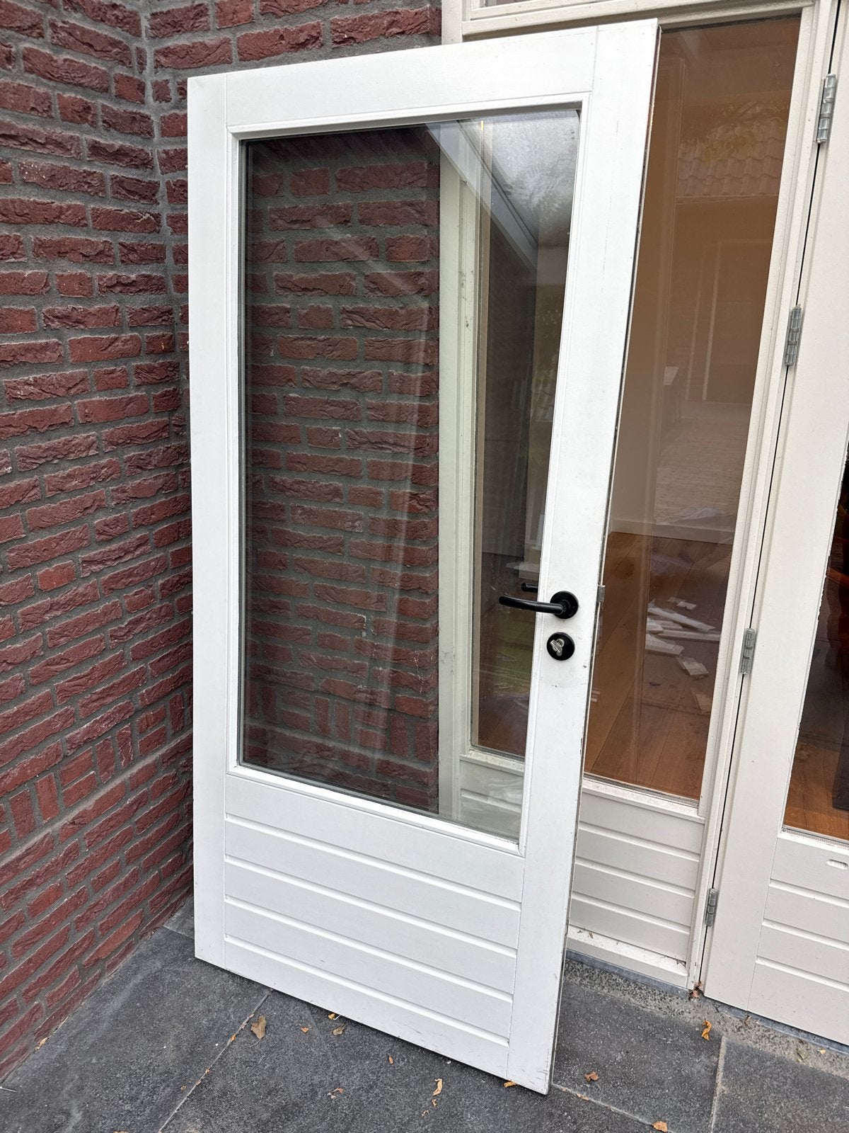 Achterdeur 92x200,5 cm met driepuntssluiting en scharnieren, Ophalen, Gebruikt, 80 tot 100 cm, Buitendeur