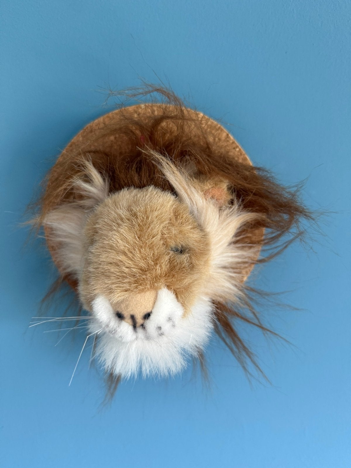 Set van 3 pluche dierenkoppen voor kinderkamer, Meerkleurig, Overige stijlen, Ophalen of Verzenden, Zo goed als nieuw