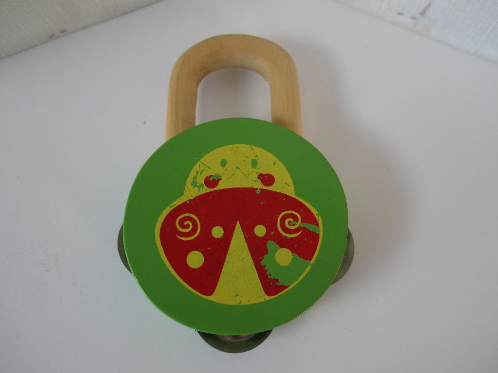 Leuke houten tamboerijn voor babys,, Ophalen of Verzenden, Zo goed als nieuw
