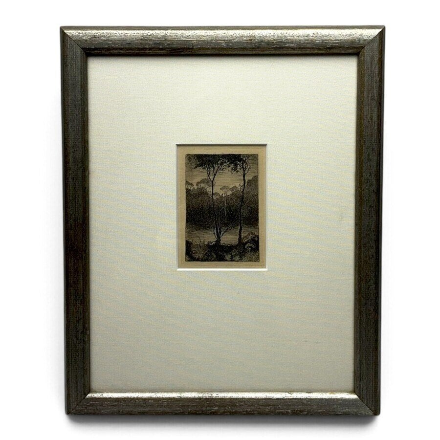 Jan Mankes (1889-1920) - ‘Beekje bij avond’, 1916, Antiek en Kunst, Ets, Ophalen of Verzenden, Blanco verso, Landschap