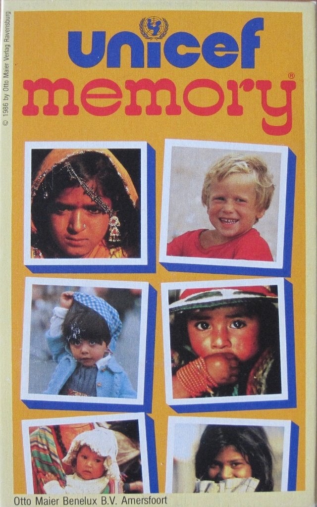 Unicef Memory - 1986 - vanaf 5 jaar  -  voor 2 - 10 spelers, Vijf spelers of meer, Ophalen of Verzenden, Zo goed als nieuw, Unicef