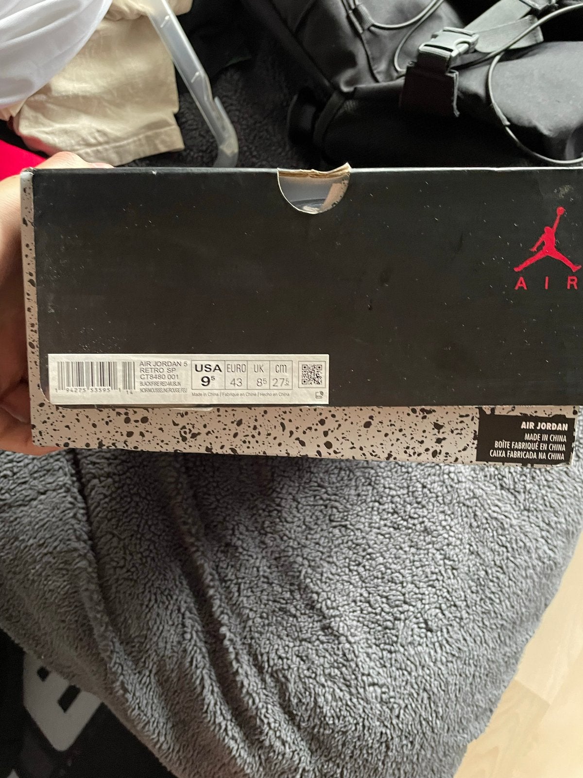 Jordan 5 ‘Off White’ - size 43 (no lacelock and ziptag), Kleding | Heren, Schoenen, Ophalen, Zwart, Sneakers of Gympen, Gedragen