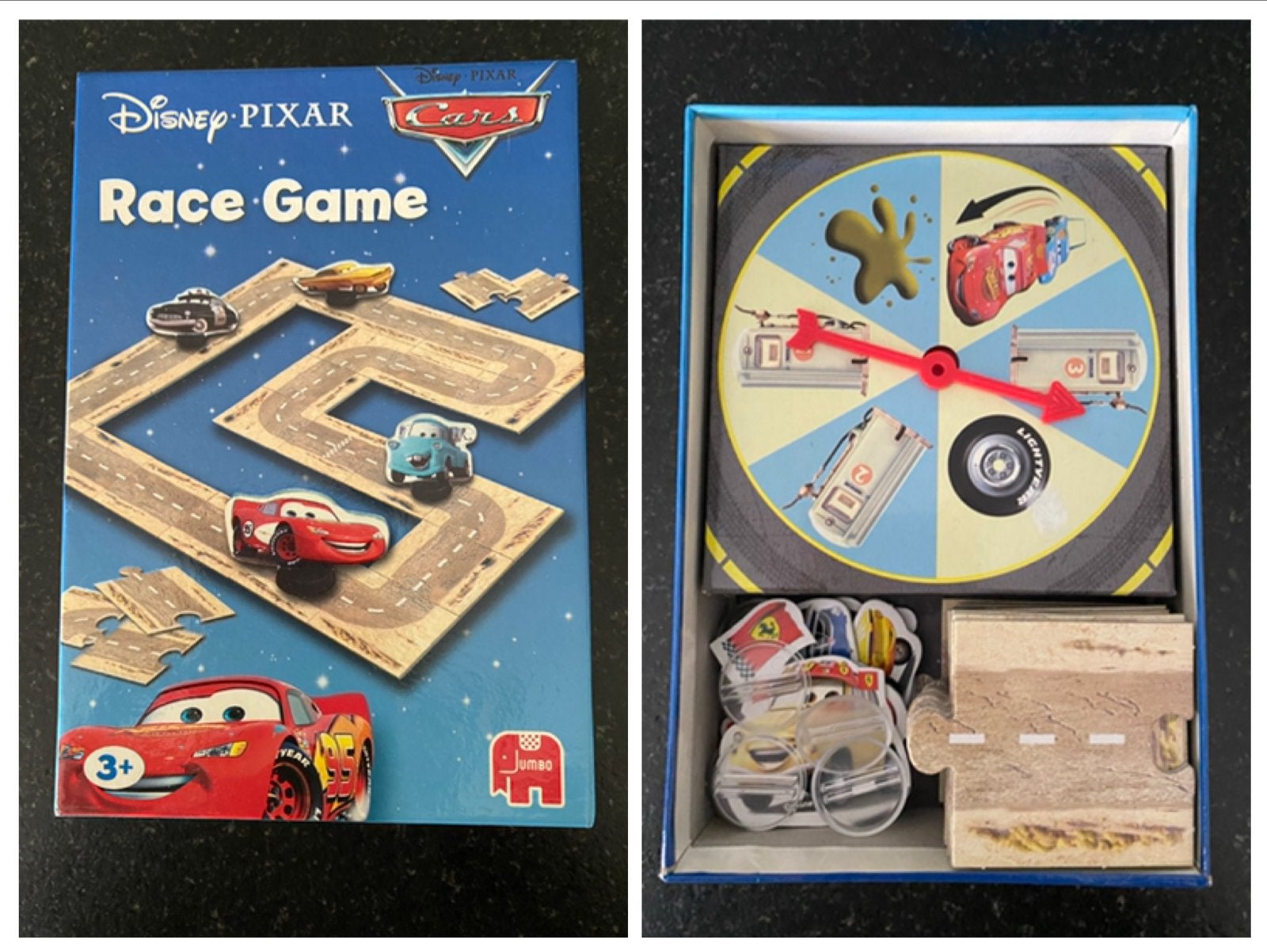 Disney Pixar Cars Race Game - Leuk en Compleet Spel!, Drie of vier spelers, Ophalen of Verzenden, Zo goed als nieuw, Reisspel