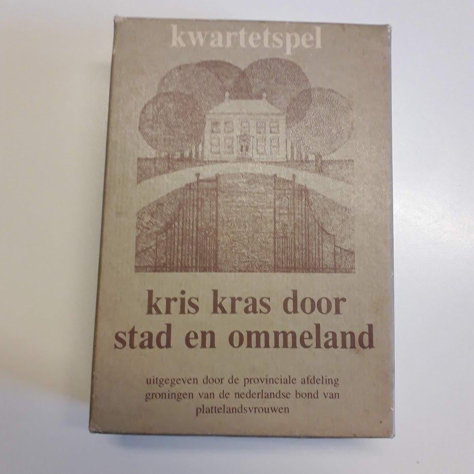 Kris Kras door stad en ommeland / Groningen kwartet ca 1970, Verzamelen, Speelkaarten, Jokers en Kwartetten, Ophalen of Verzenden