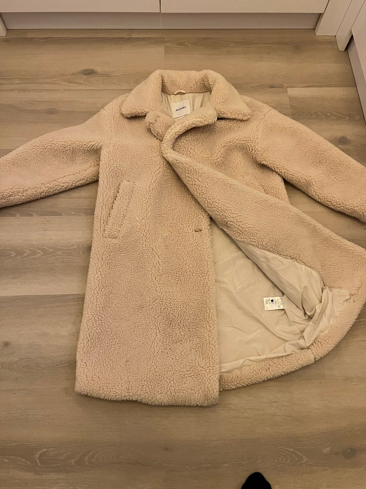 Monkl Teddy Jas Maat S - Zo goed als nieuw, Ophalen of Verzenden, Zo goed als nieuw, Maat 36 (S), Beige