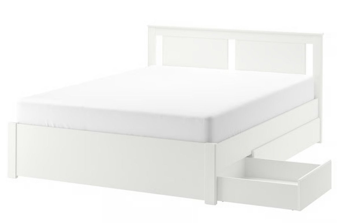 Songesand IKEA bed 140 x 200 cm, Gebruikt, Wit, Twijfelaar, 200 cm