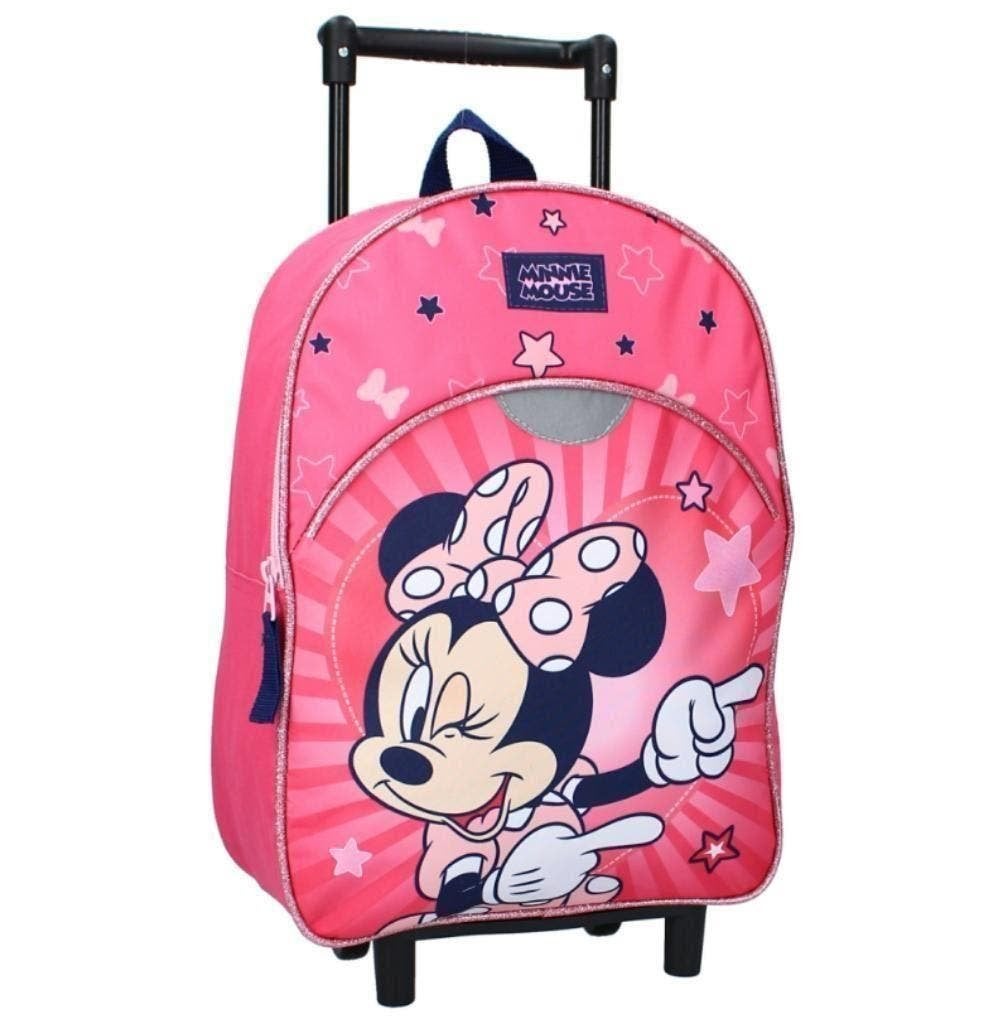 Roze Minnie Mouse Trolley Rugzak - Disney Reiskoffer, Overige materialen, Uitschuifbare handgreep, Nieuw, Minder dan 50 cm