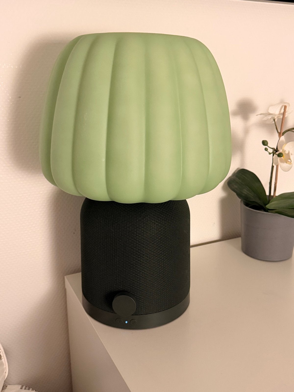 IKEA Kulglass Tafellamp met Speaker - Groen, Kunststof, Groen, Verzenden, Met kap