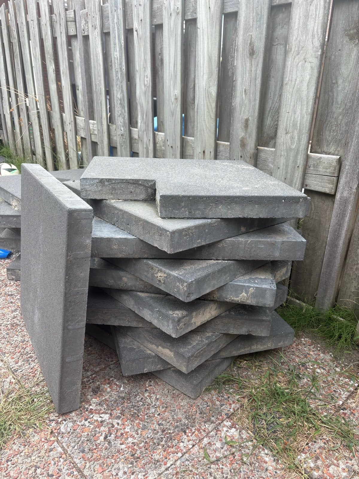 Gebruikte antraciet terrastegels - 60x60x6, Ophalen, Gebruikt, 5 tot 10 m², Beton