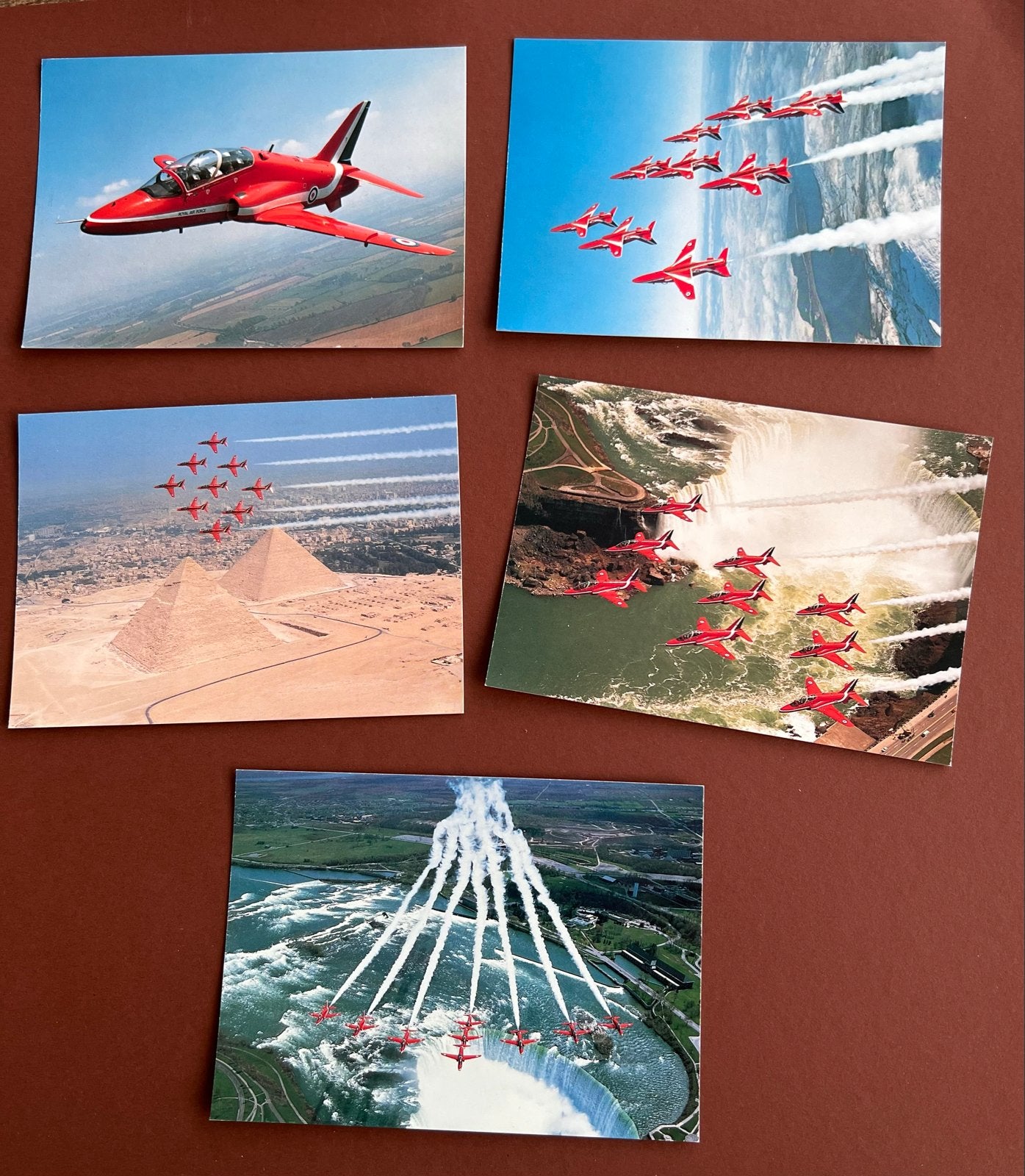 Set van 5 Red Arrows ansichtkaarten - Gelopen, Ophalen of Verzenden, 1980 tot heden, Gelopen, België en Luxemburg