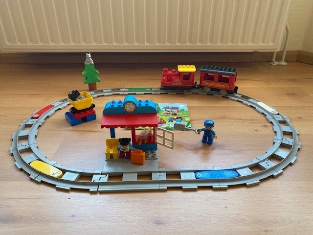 Duplo, stoomtrein treinbaan trein rails, set 10874 compleet, Gebruikt, Inclusief instructies, Ophalen of Verzenden, Duplo