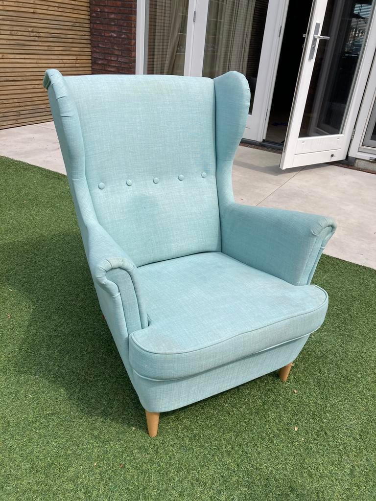 Groene Ikea stoel Strandmon // Gratis, Huis en Inrichting, Fauteuils, Ophalen, Gebruikt, 75 tot 100 cm, Stof