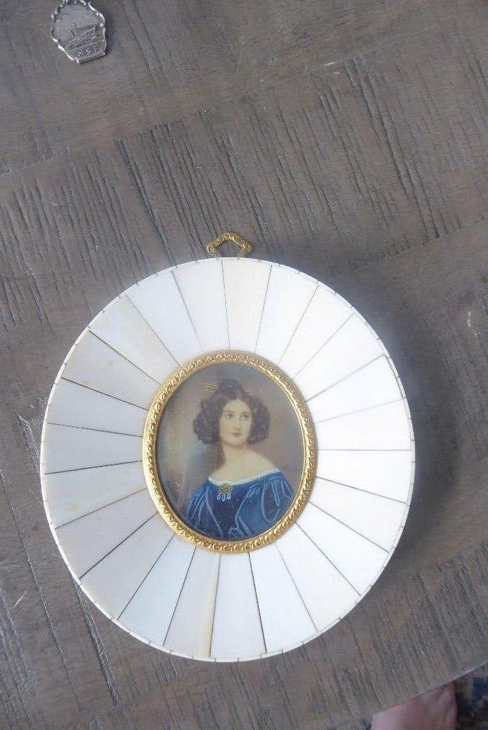 antiek miniatuur schilderij Nanette Kaulla 1829, Antiek en Kunst, Kunst | Schilderijen | Klassiek, Gouache, Portret of Personen