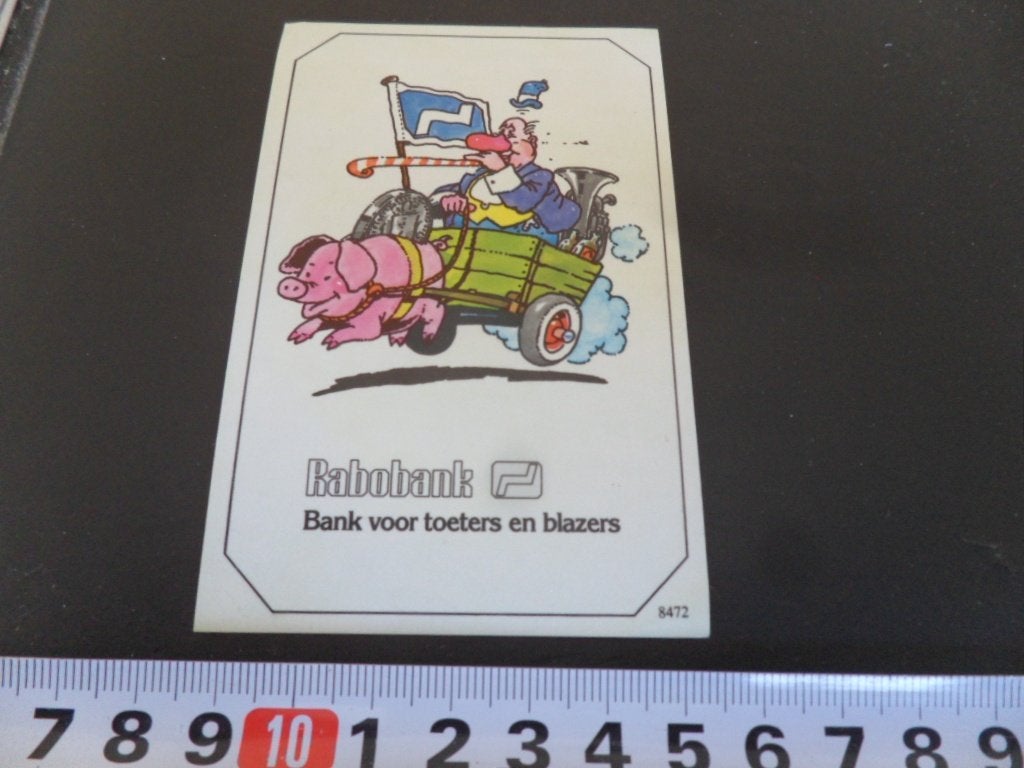 sticker RABOBANK Bank voor toeters en blazers  Carnaval, Ophalen of Verzenden, Zo goed als nieuw