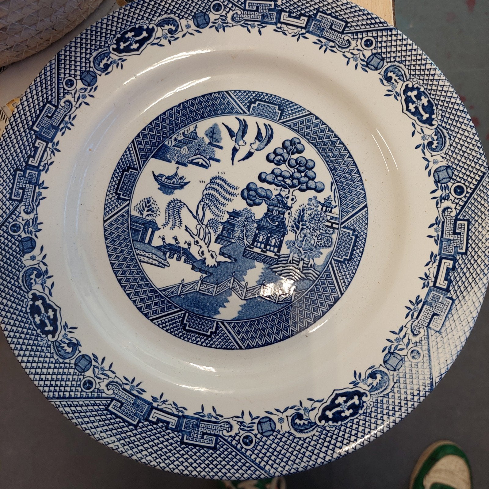 Vintage Barratt's Staffordshire Willow patroon bord, Ophalen of Verzenden