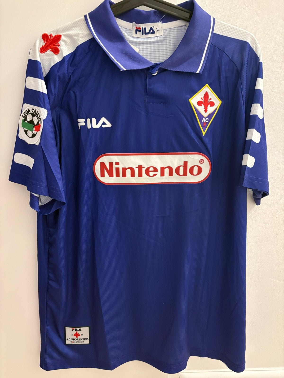 Vintage Fiorentina thuis Batistuta medium M Nintendo fila, Ophalen of Verzenden, Nieuw, Maat 48/50 (M), Paars