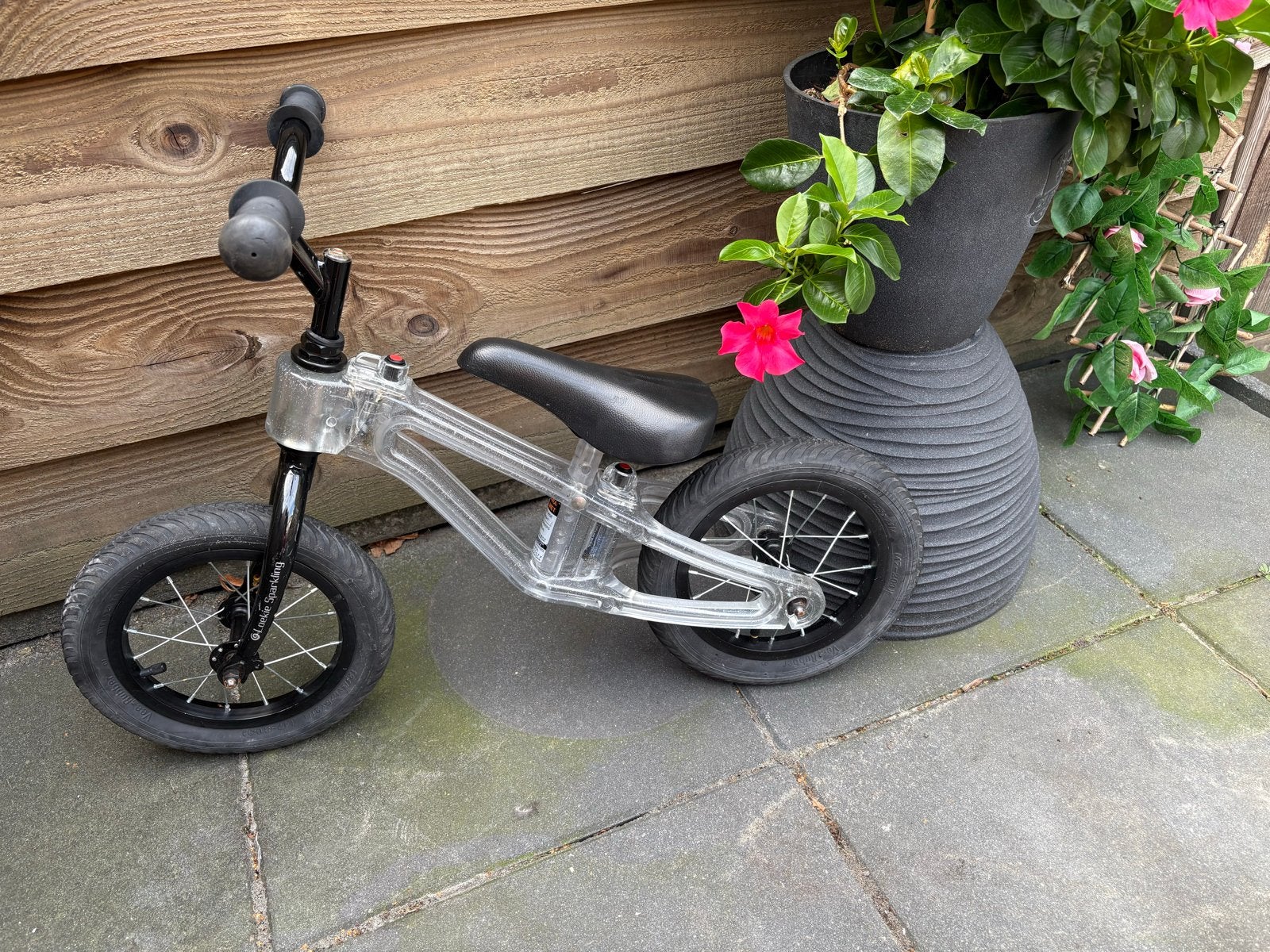 Loekie Sparkling loopfiets - transparant, Ophalen of Verzenden, Gebruikt, Minder dan 16 inch