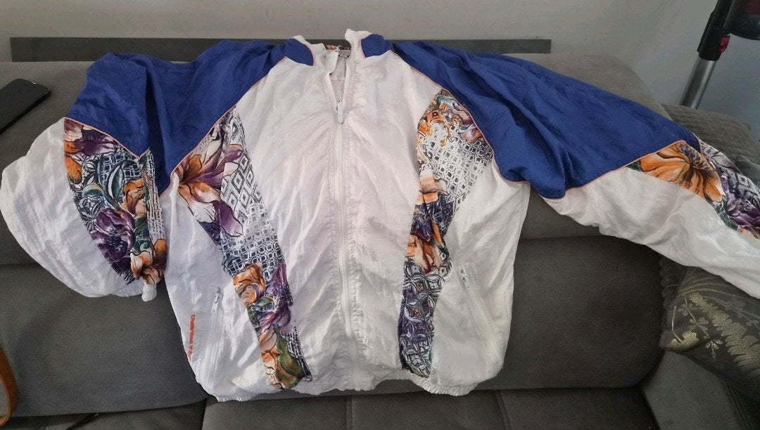 Vintage 80s/90s Colorblock Windbreaker/Festival Jasje maat M, Ophalen of Verzenden, Zo goed als nieuw, Maat 38/40 (M), Blauw