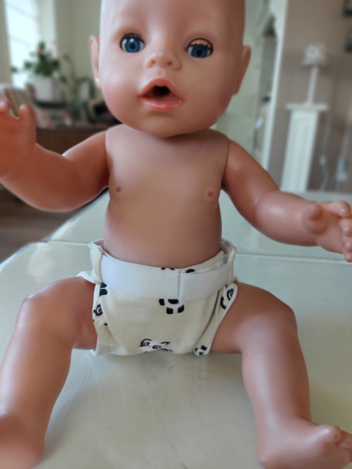 Leuke panda beer luier broekje baby born, Ophalen of Verzenden, Nieuw, Babypop