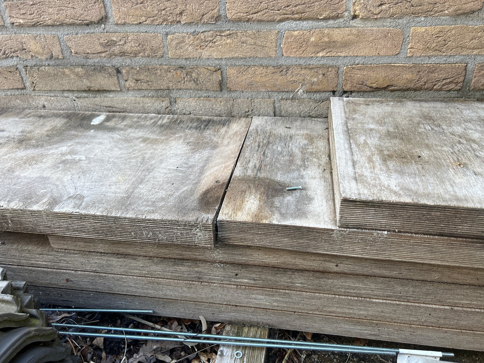 Multiplex platen 4cm dik 36cm breed verschillende lengtes, Ophalen, Gebruikt, 25 tot 50 mm, Plank
