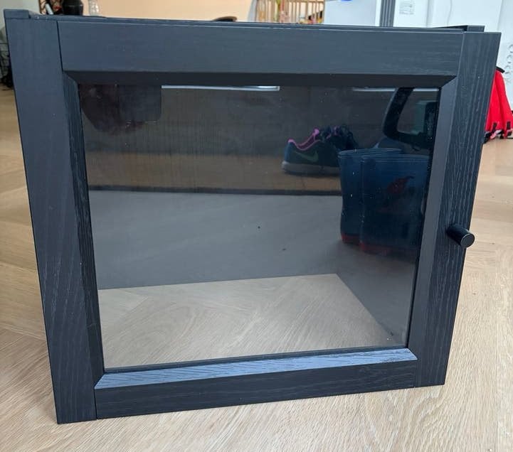 IKEA Billy opzetstuk met Oxberg glazen deur, Huis en Inrichting, Ophalen, Minder dan 50 cm, Minder dan 100 cm, 25 tot 50 cm