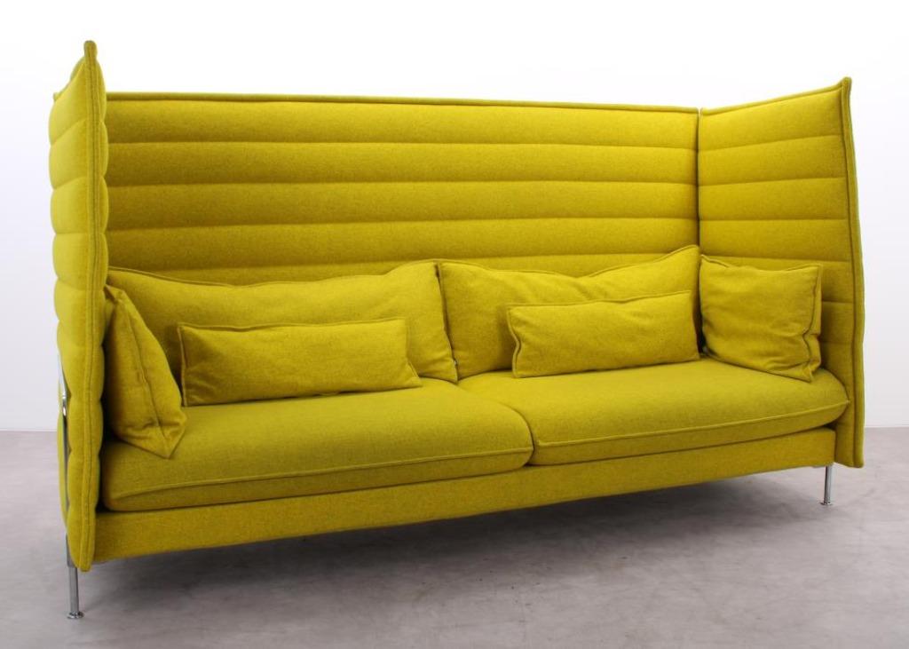 Vitra | Alcove | Akoestische bank | Geel, Huis en Inrichting, Banken | Bankstellen, Zo goed als nieuw, Rechte bank, Tweepersoons