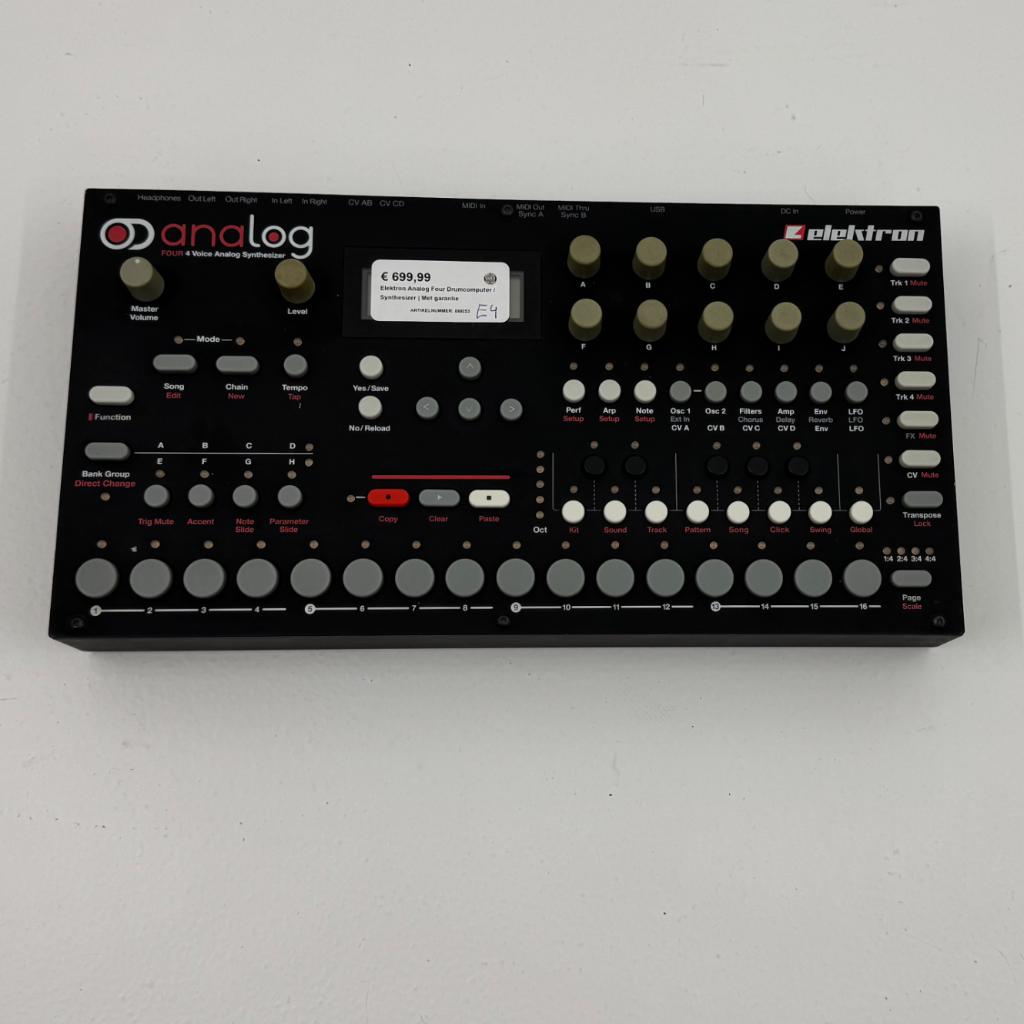 Elektron Analog Four Drumcomputer / Synthesizer, Muziek en Instrumenten, Synthesizers, Zo goed als nieuw, Overige aantallen, Overige merken