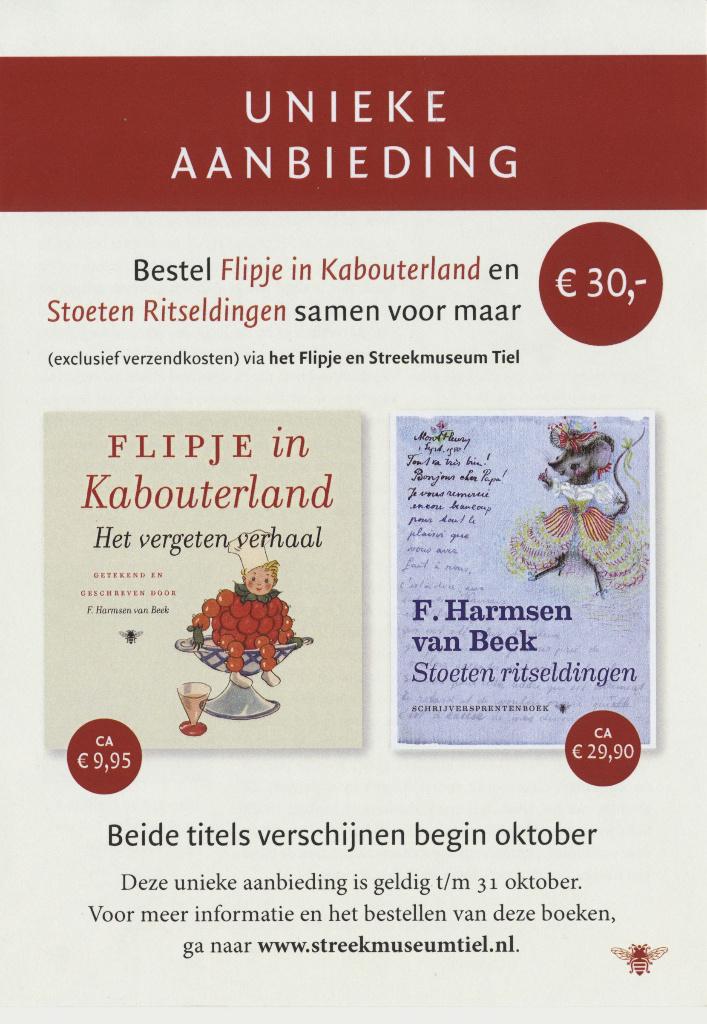 Aankondiging boek Flipje in Kabouterland, Ophalen, Overige figuren, Nieuw, Overige typen