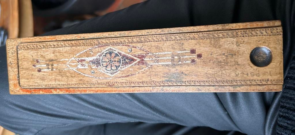 Antieke houten griffel pennen potloden doos art deco 1920, Antiek en Kunst, Ophalen of Verzenden