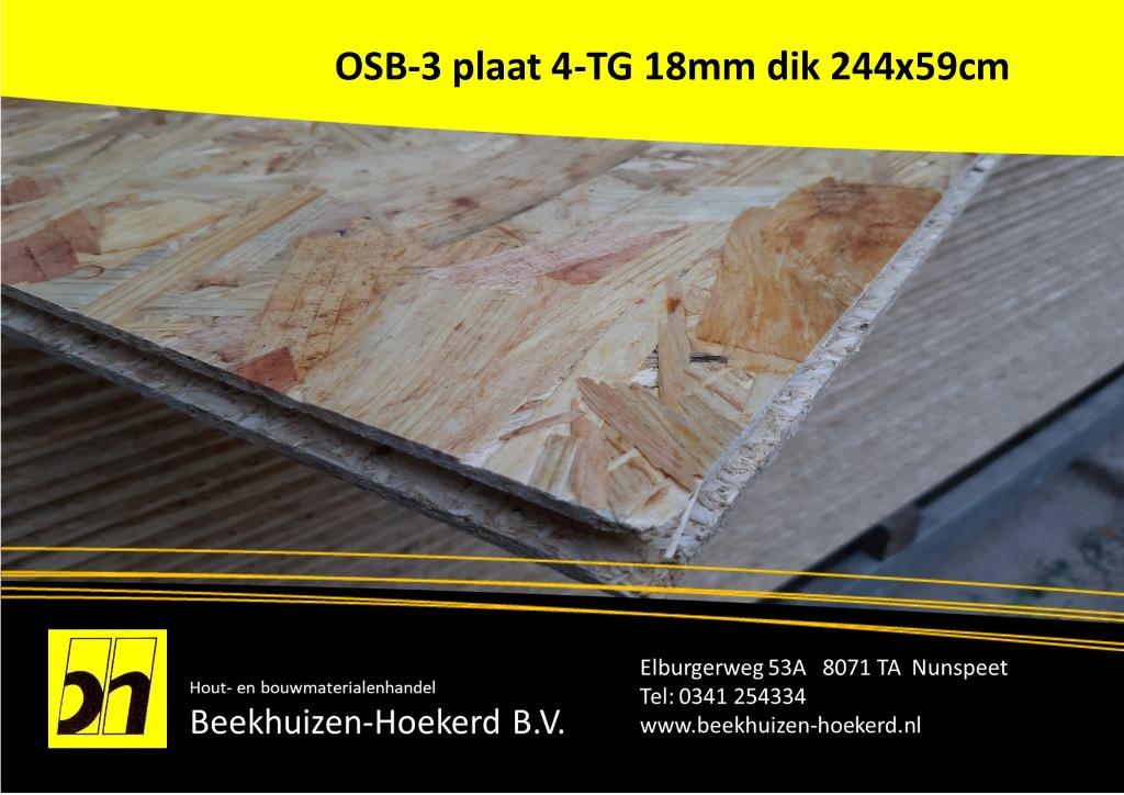 OSB platen 18mm 244x59cm, Doe-het-zelf en Verbouw, Platen en Panelen, Ophalen, Nieuw, Hout, Minder dan 20 mm