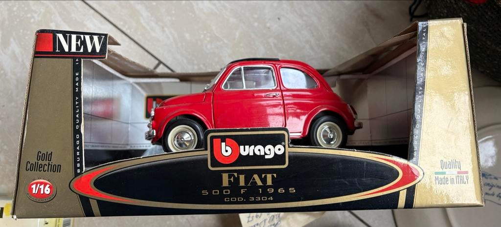 Burago Fiat 500 F 1965 - Nieuw in doos!, Ophalen, Nieuw, Auto, Bburago