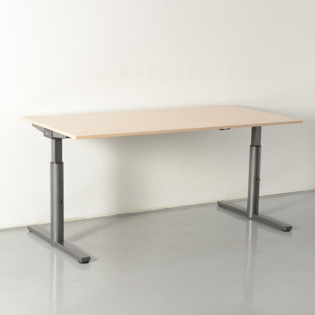 Gispen TM Verstelbare Slinger Bureau Tafel Eiken 160 x 80, Huis en Inrichting, Bureaus, Ophalen, In hoogte verstelbaar, Gebruikt