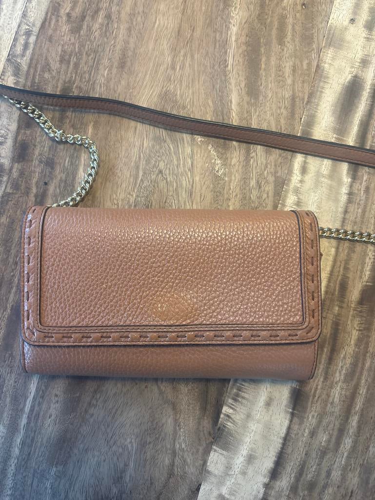 Lancel leren tas met ketting, Overige merken, Bruin, Ophalen of Verzenden, Zo goed als nieuw