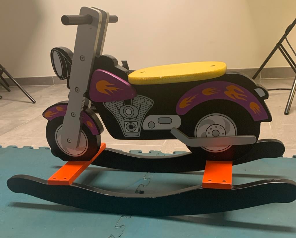 Houten Motorschommel - Stoere Rocker, Kinderen en Baby's, Speelgoed | Hobbelfiguren, Gebruikt, Ophalen