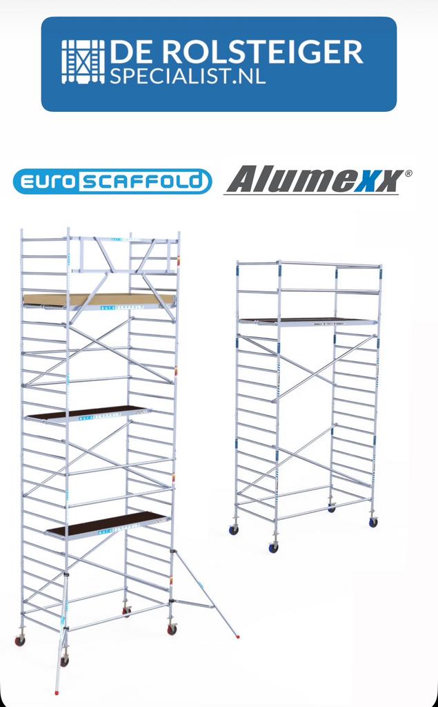 🏆Rolsteigers voor de laagste prijs Euroscaffold & Alumexx, Ophalen of Verzenden, Nieuw, Rolsteiger of Kamersteiger, 5 meter of hoger