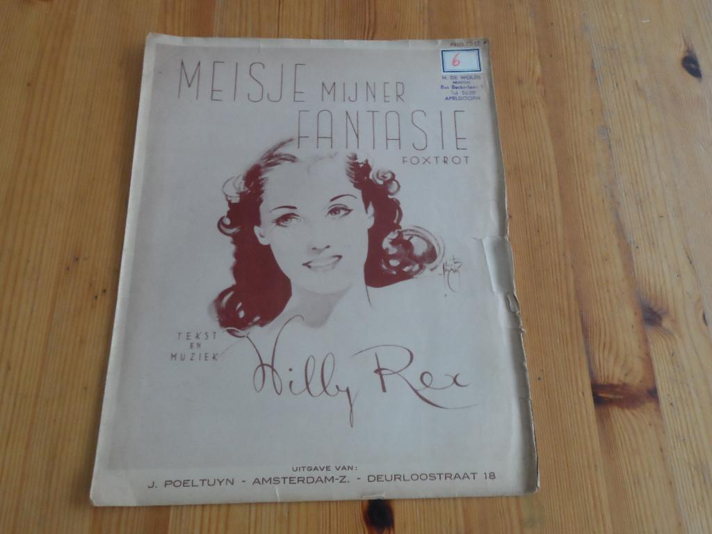 Meisje mijner fantasie - willy rex, Zang, Gebruikt, Ophalen of Verzenden, Artiest of Componist