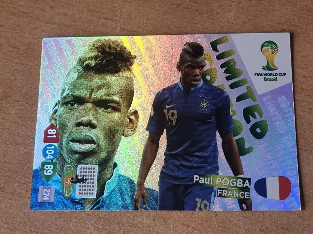 Panini Adrenalyn xl Fifa WK 2014 Limited Edition Paul Pogba, Ophalen of Verzenden, Zo goed als nieuw, Plaatje