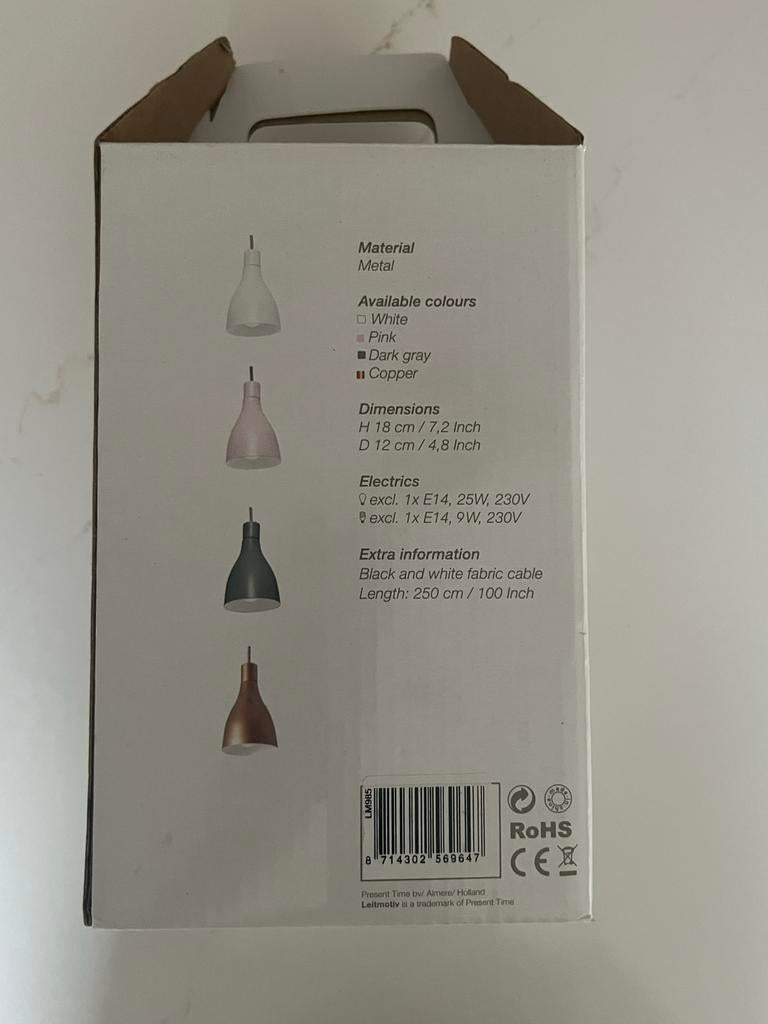 3x Grijze Hanglampen - Leitmotiv NoFoot, Huis en Inrichting, Lampen | Hanglampen, Ophalen of Verzenden, Nieuw, Metaal, Minder dan 50 cm