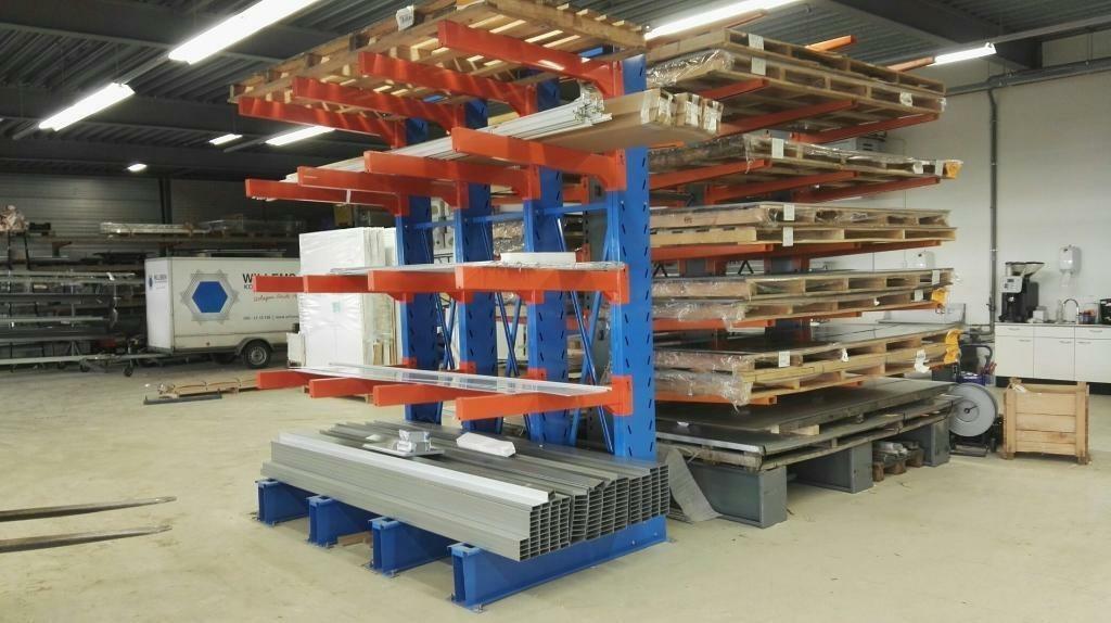 draagarmstelling enkelzijdig set 3,9mtr. 3,2mtr. hoog b-keus, Ophalen