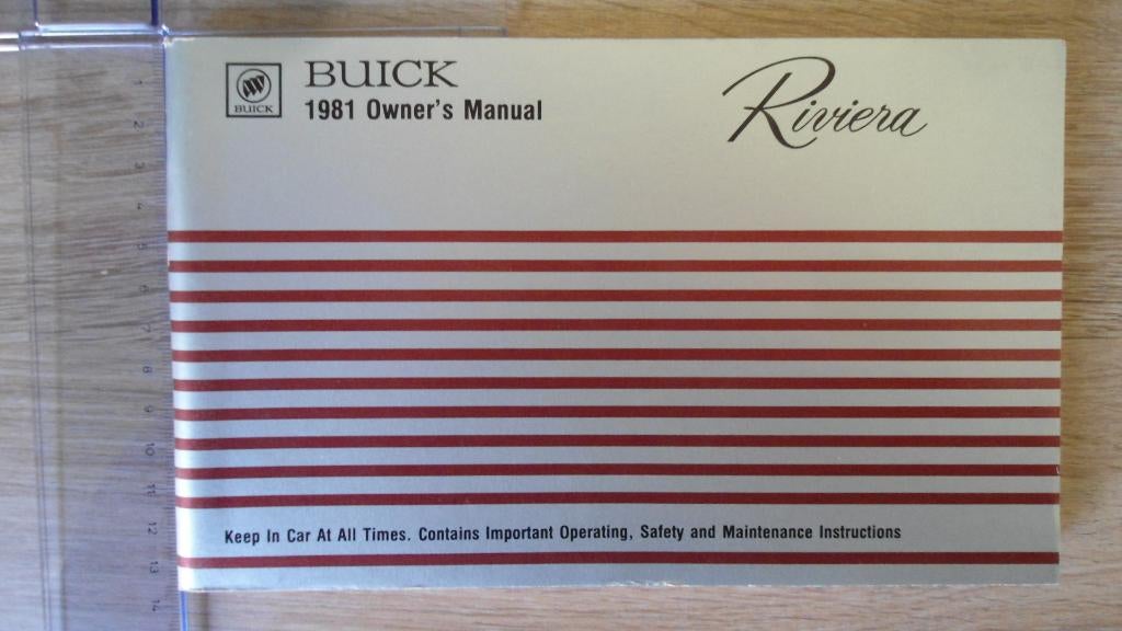 1981 Buick Riviera. First edition original Owner's Manual., Auto diversen, Ophalen of Verzenden