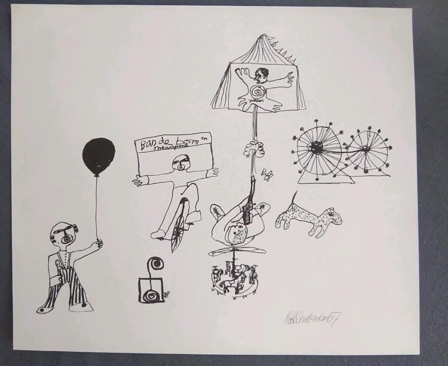 Rob Schotman Provo Lithografie 1966, Antiek en Kunst, Ophalen of Verzenden