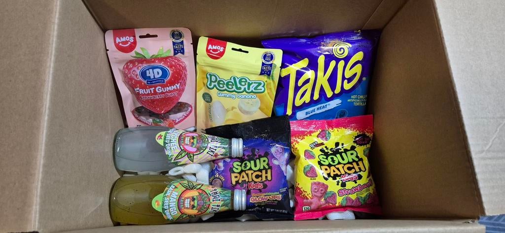 Amerikaanse snoep & drank mystery box – Takis / Sour Patch –, Diversen, Ophalen of Verzenden