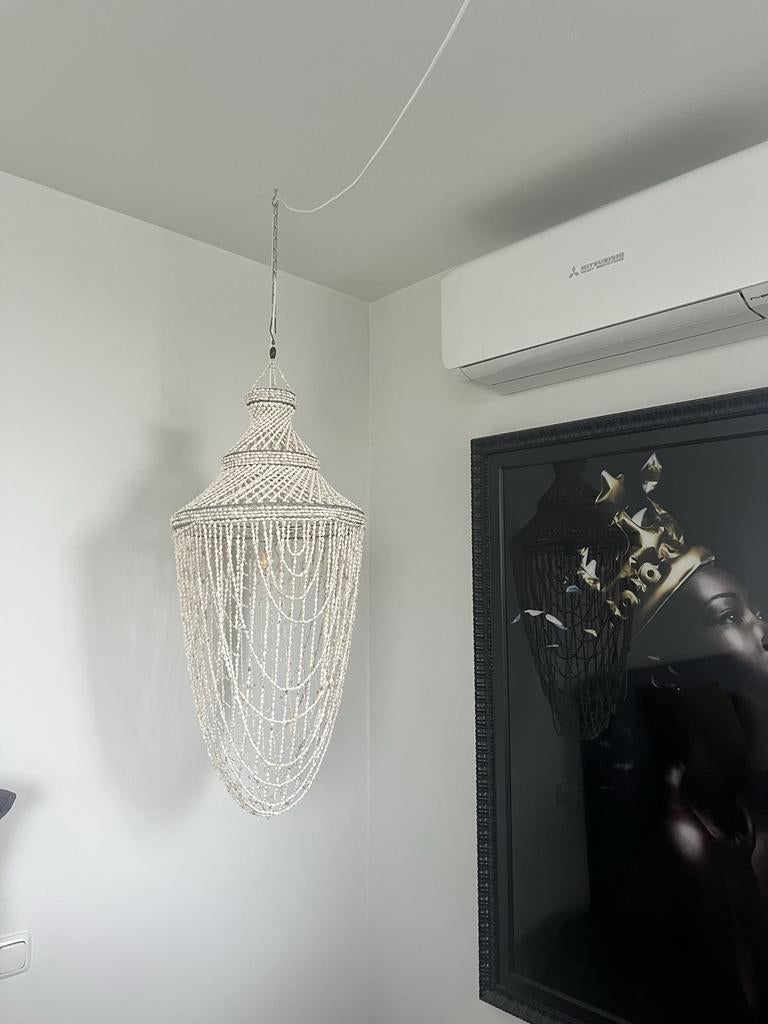 Ibiza Stijl Design Lamp 2 x, Huis en Inrichting, Lampen | Hanglampen, Ophalen, Zo goed als nieuw, Hout, 50 tot 75 cm
