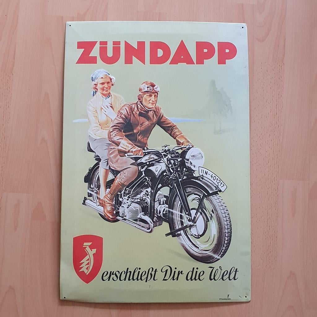 Zündapp reclame bord, Ophalen of Verzenden