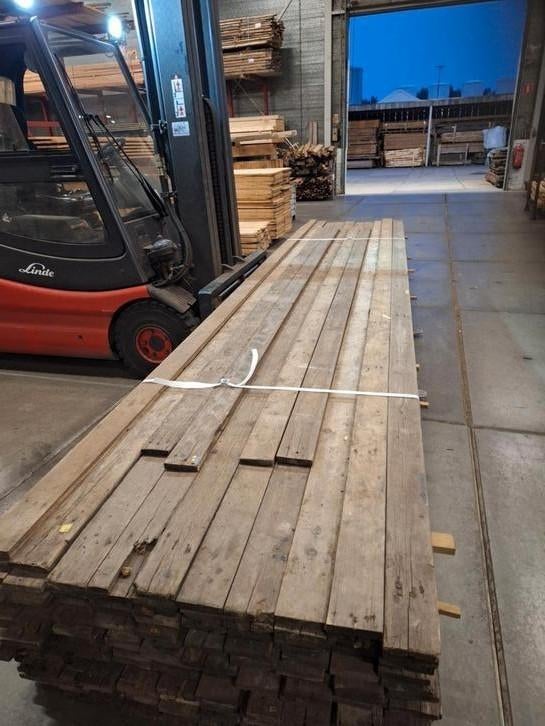 Oude sloophout  planken  wandbekleding  lambrisering, Gebruikt, Minder dan 25 mm, Eiken, Ophalen of Verzenden