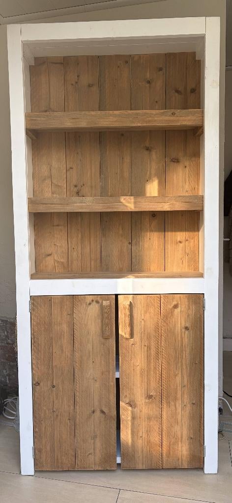 Mooie Kast van steigerhout, Huis en Inrichting, Kasten | Kledingkasten, Ophalen, Met deur(en), 200 cm of meer, 50 tot 100 cm