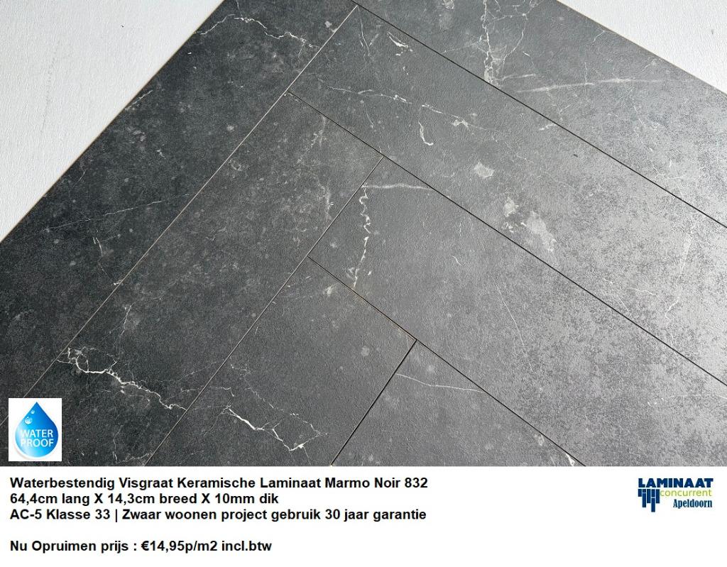 10mm dik Visgraat Waterbestendig Laminaat Marmer zwart , Visgraat Keramische Laminaat Marmer zwart kleur, 75 m² of meer, Zwart