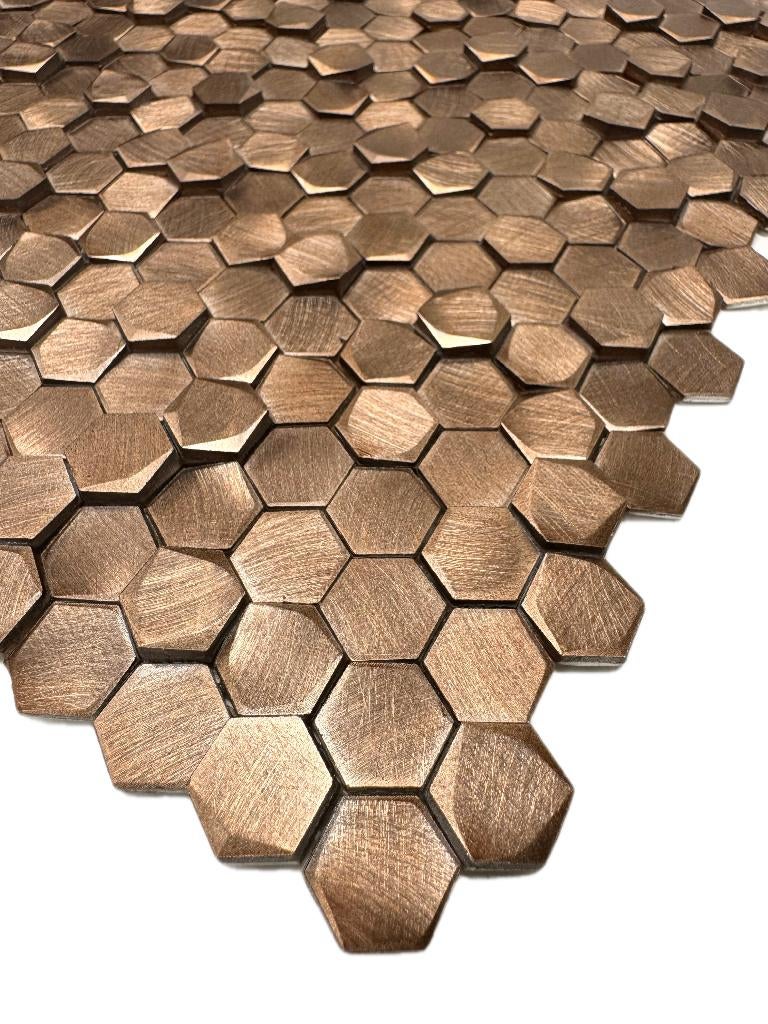 Mosaic Colonial L Antic Hexagon Bronze 10mm 3D voorraad, Ophalen, Overige materialen, Wandtegels, Nieuw