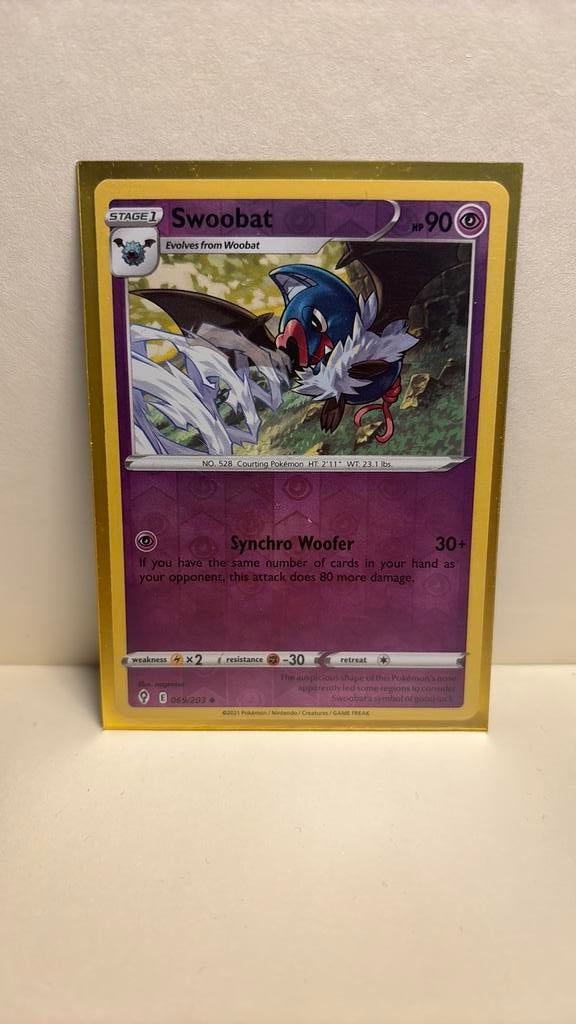 Swoobat 069/203 evolving skies reverse holo pokemon kaart, Ophalen of Verzenden, Zo goed als nieuw, Boosterbox